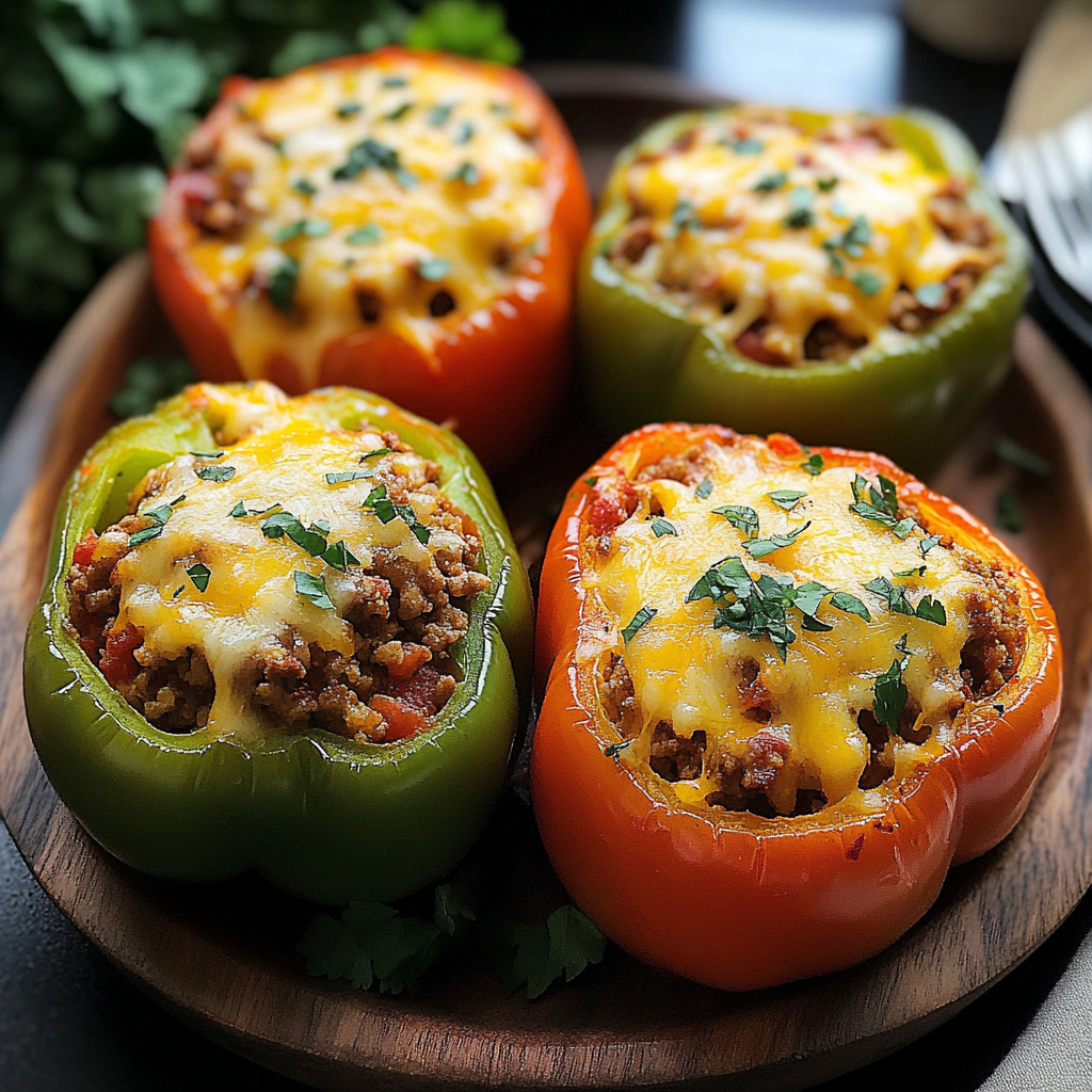 stuffed bell peppers with ground beef and rice