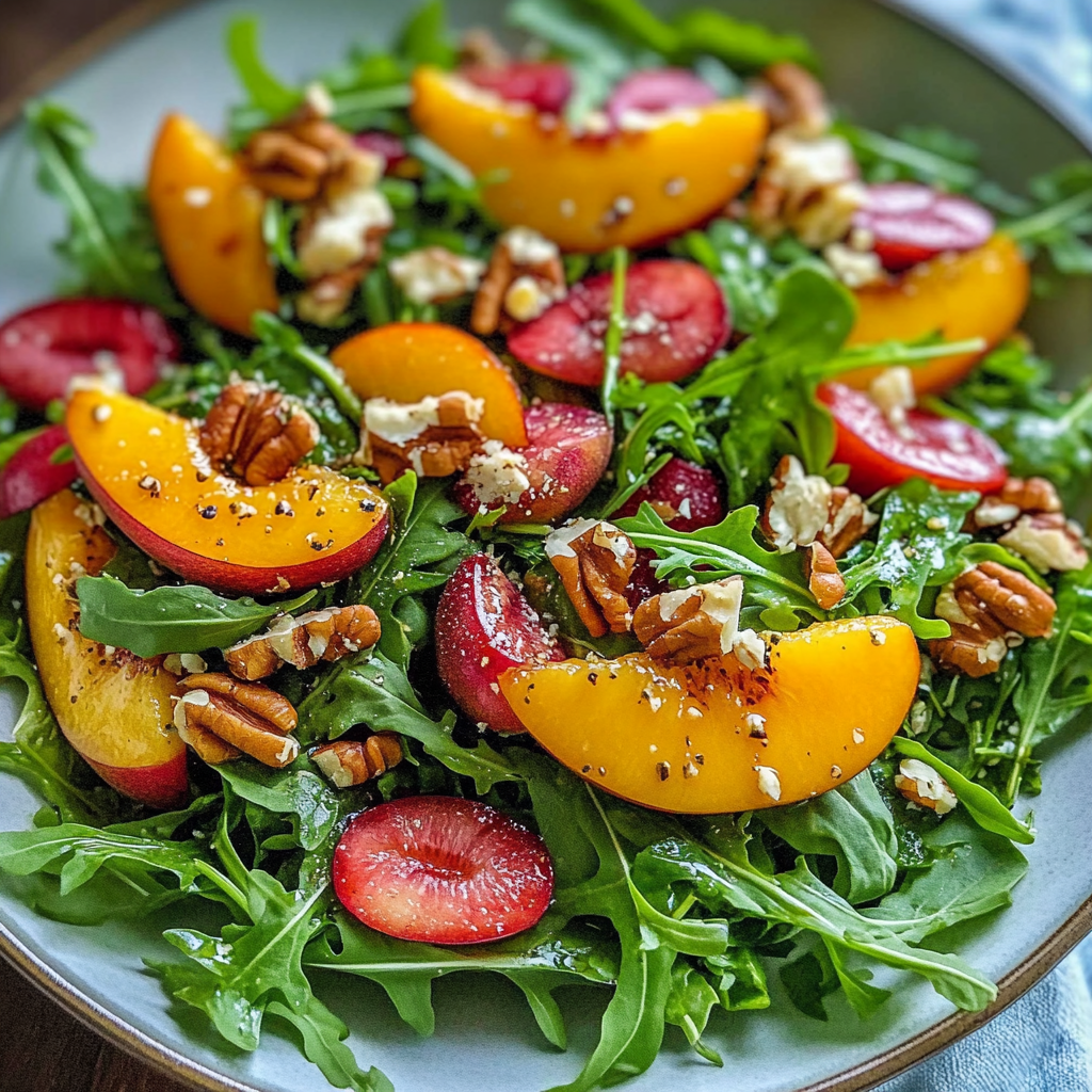 Arugula Salad with Peach and Pecan