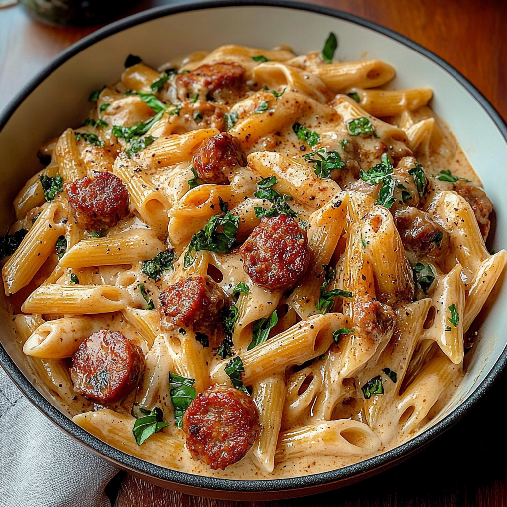 Creamy Cajun Sausage Pasta (One Pot)