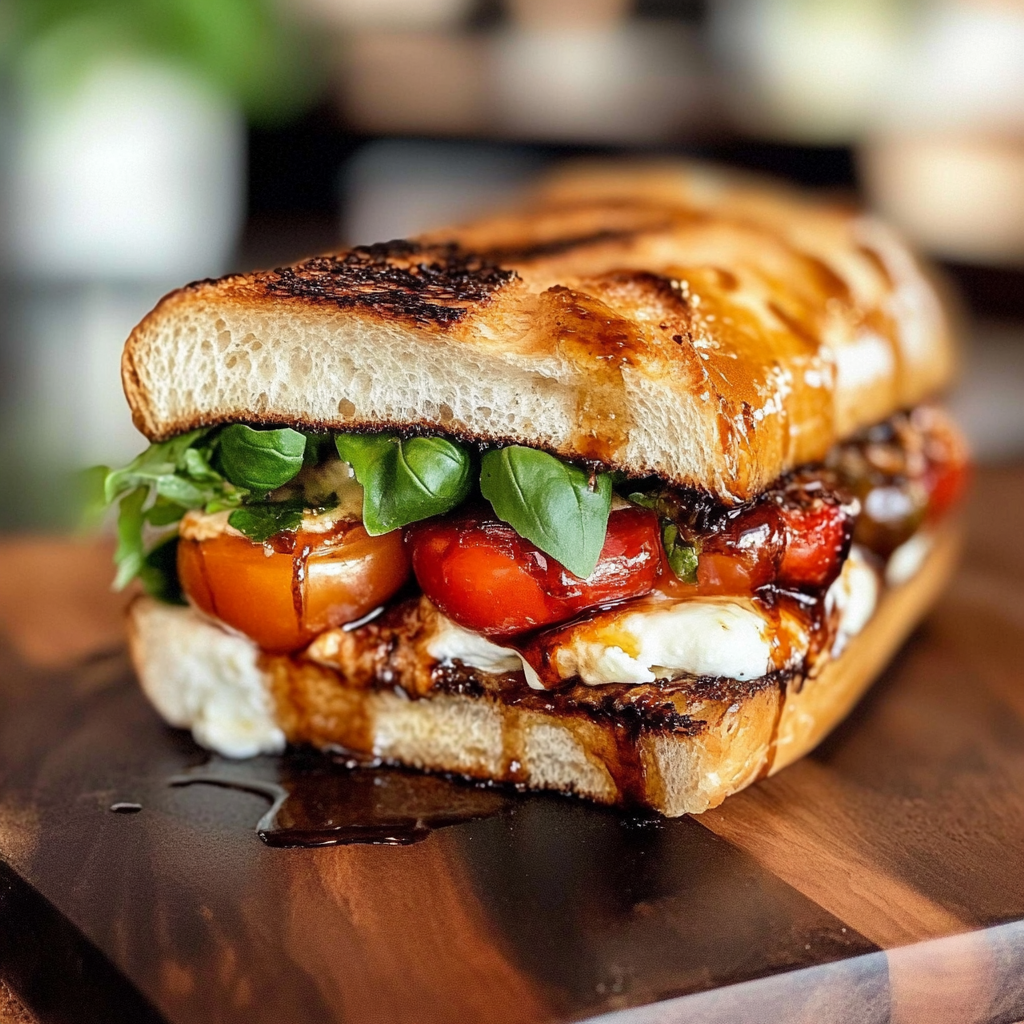Delicious Burrata Caprese Sandwich with Sweet Cherry Tomato