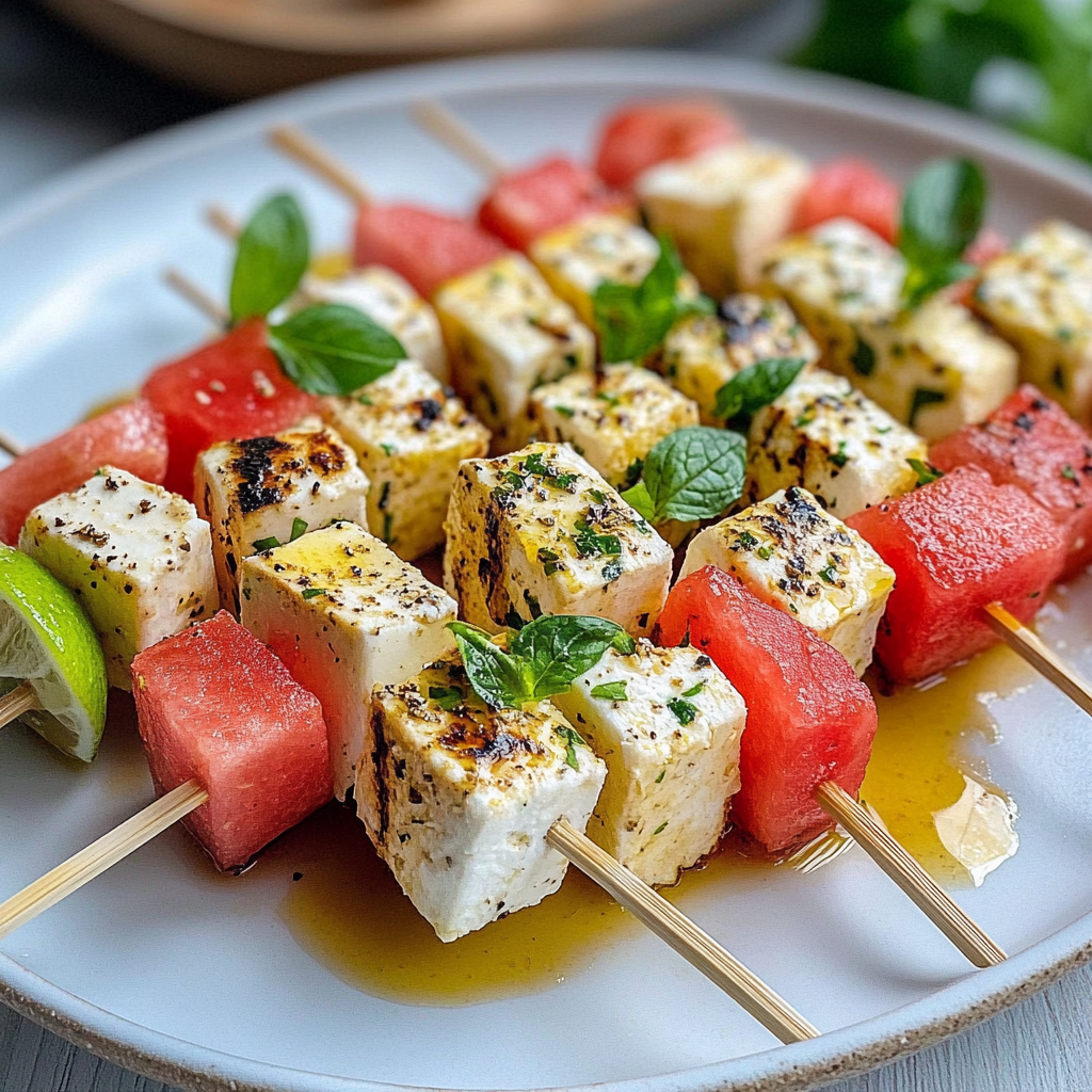Feta and Watermelon Skewers