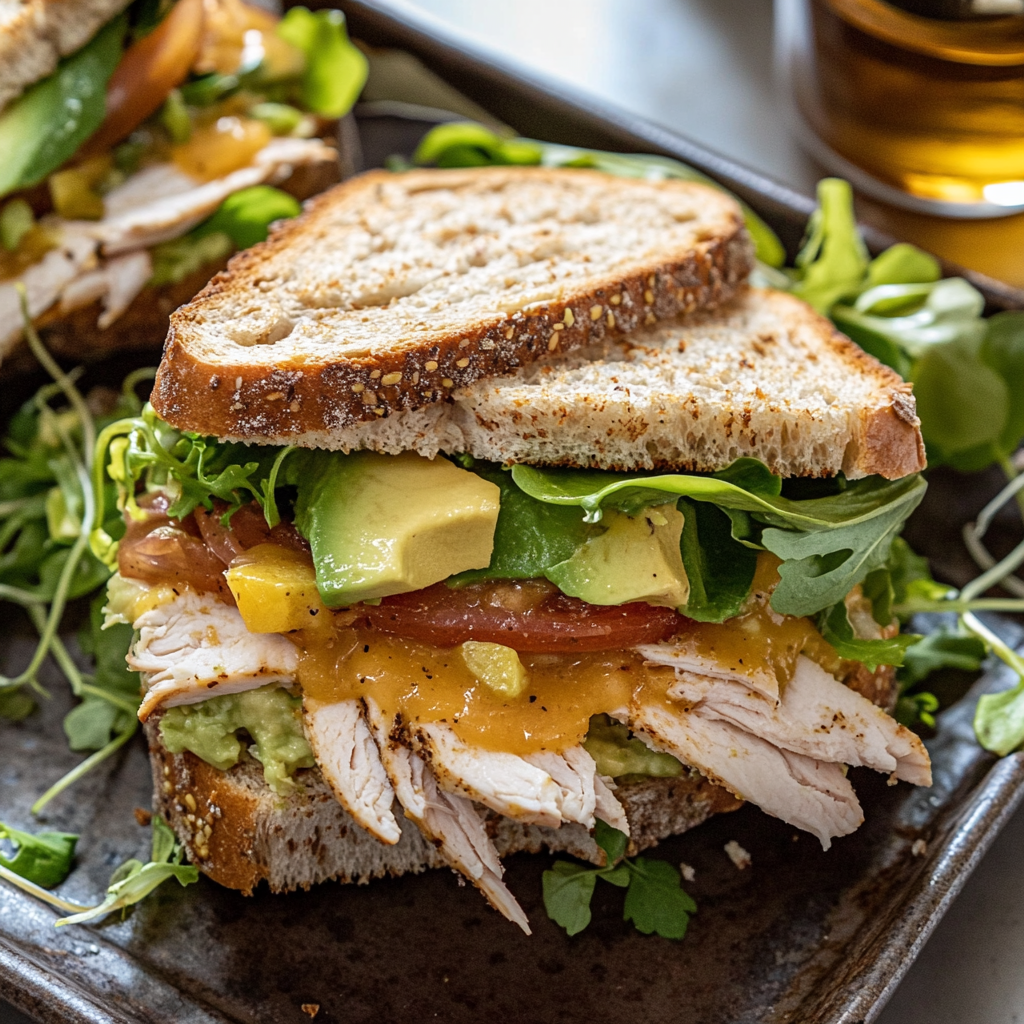 Honey Mustard Turkey Avocado Sandwich