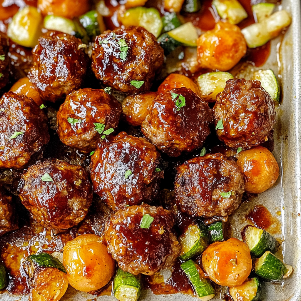 Korean BBQ Meatballs and Vegetables