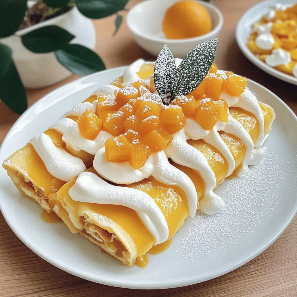 Mango Crepes with Coconut Cream