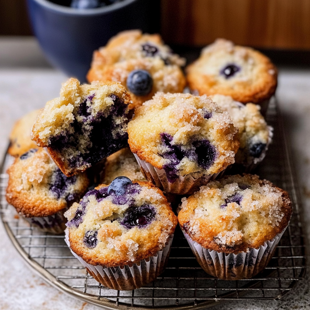 Moist Lemon Blueberry Muffins