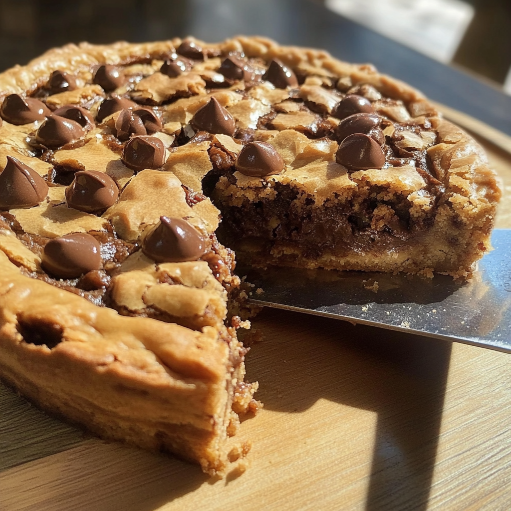 Nutella stuffed cookie pie