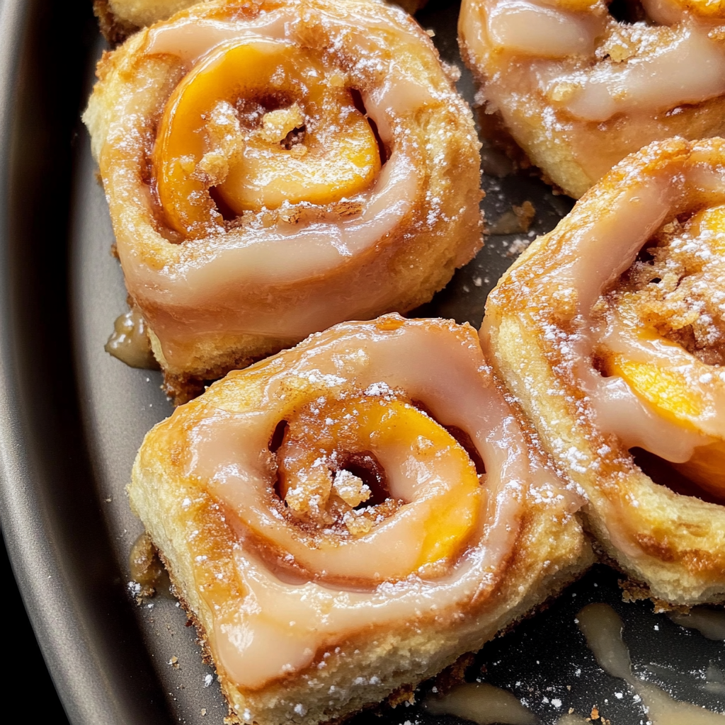 Peach Cobbler Cinnamon Rolls