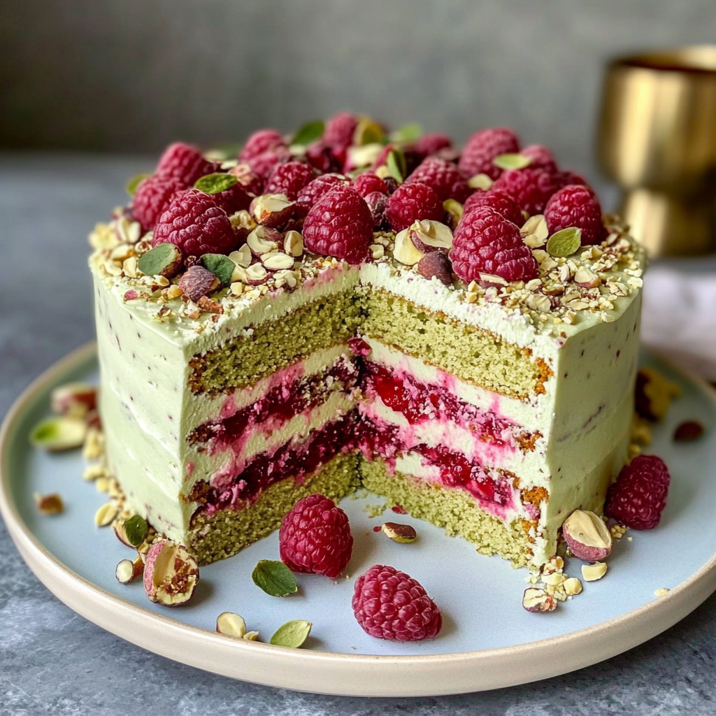 Pistachio Raspberry Cake