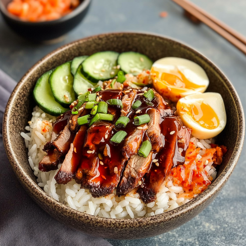 Spicy Korean BBQ Chicken Rice Bowl