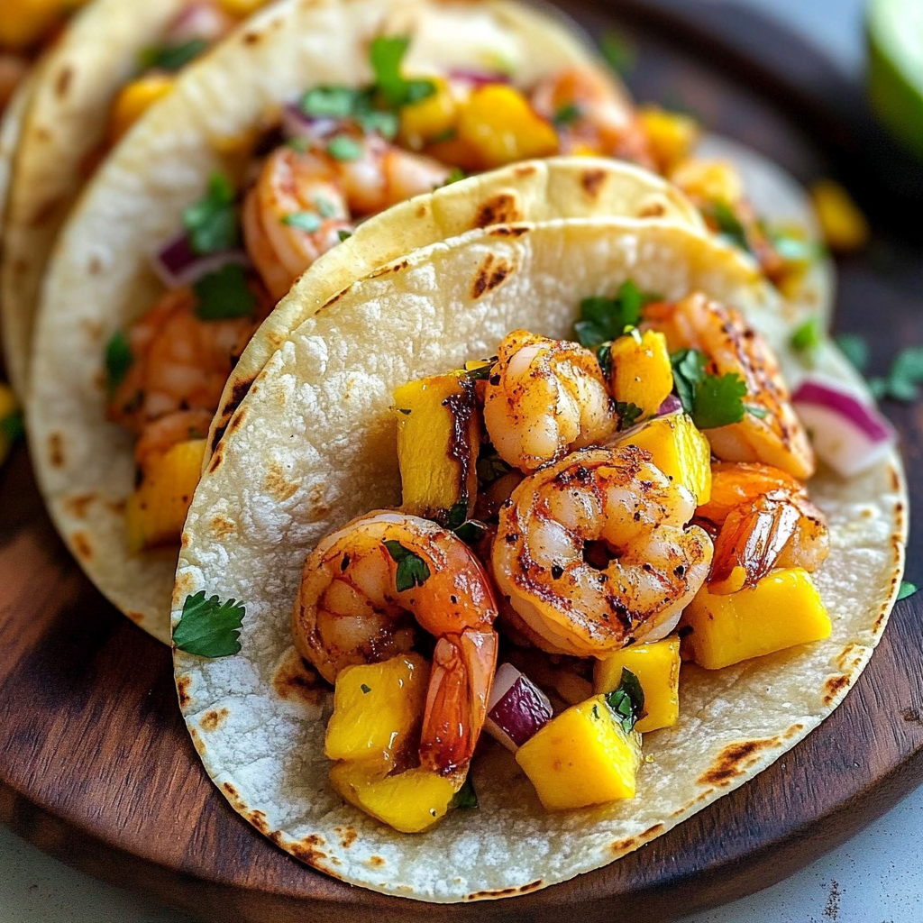 Spicy Shrimp Tacos with Mango