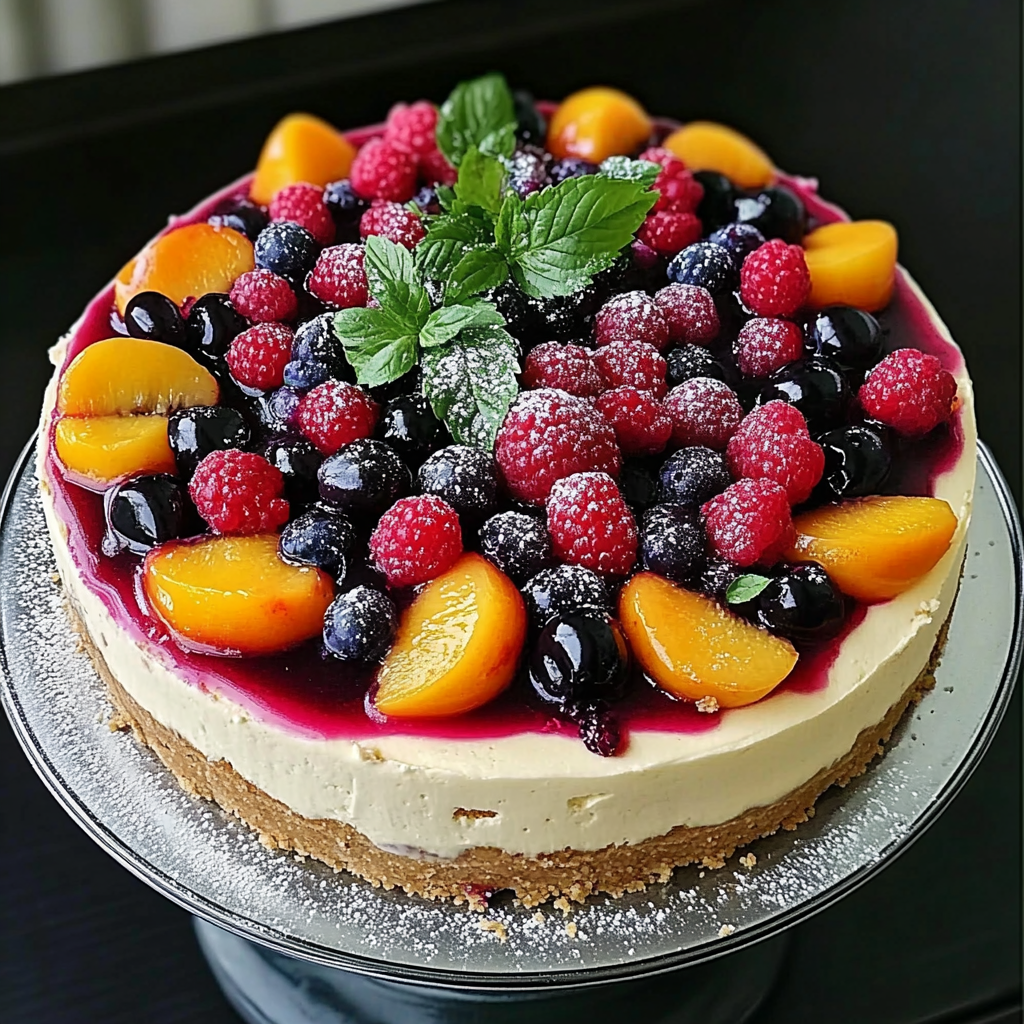 Summer Berry and Peach Cheesecake Recipe