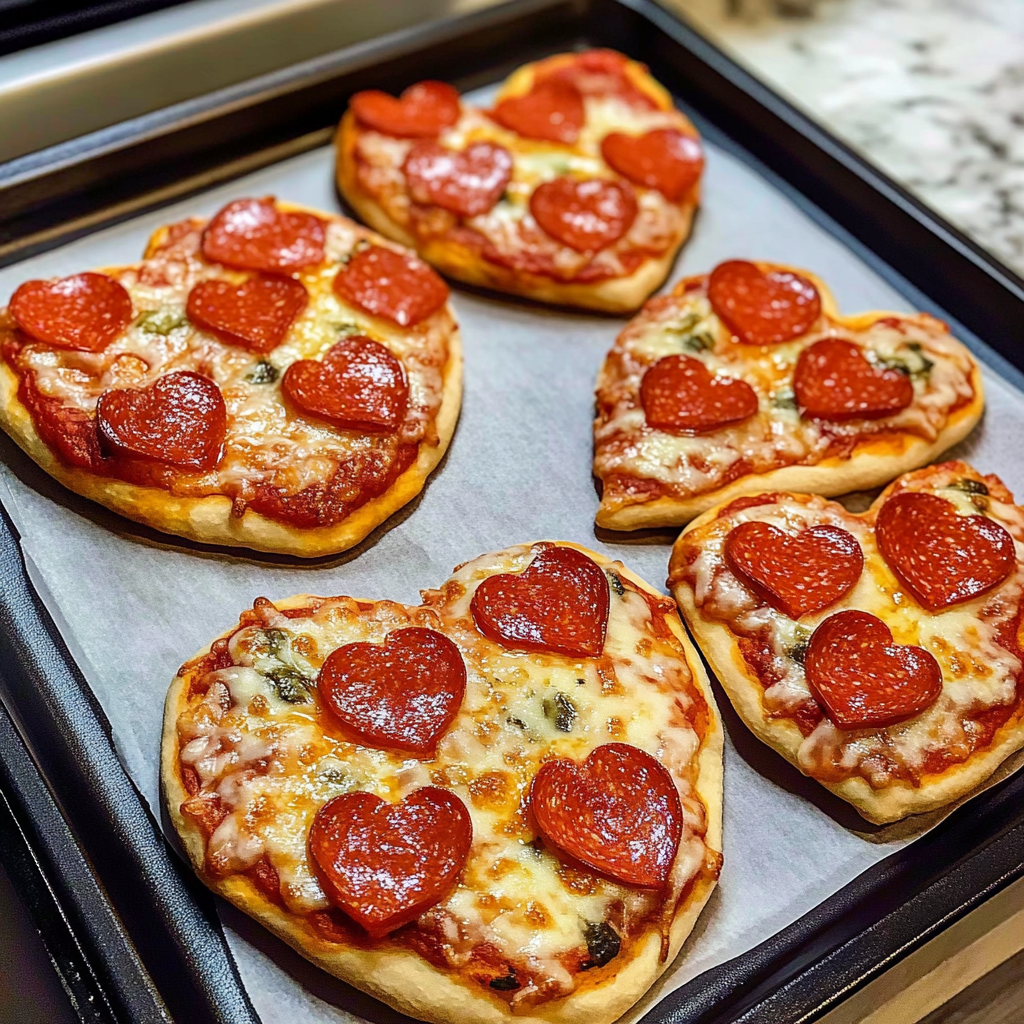 Valentine’s Day Heart-Shaped Mini Pizzas!