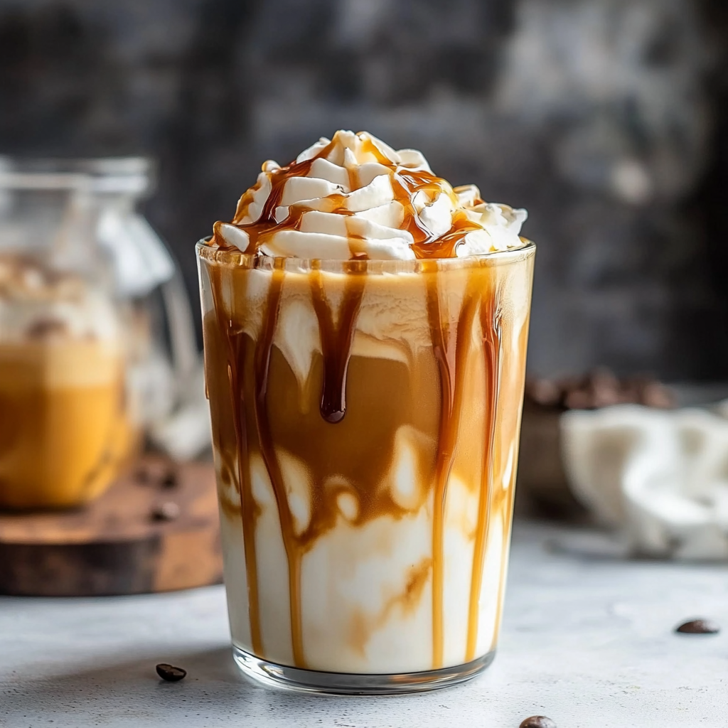 dairy-free caramel iced coffee recipe : samoooth and sweet