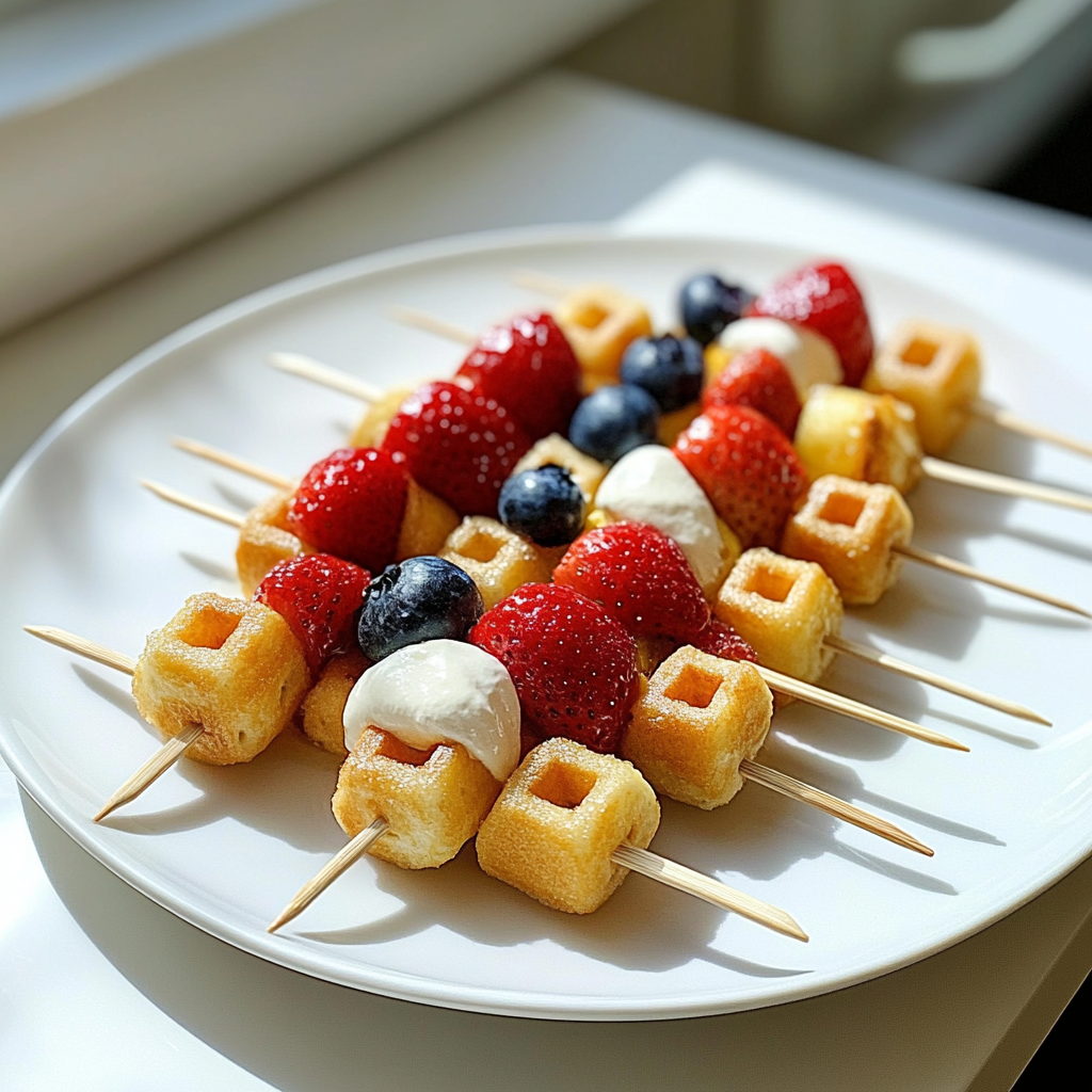 5-Minute Waffles Fruit Skewers