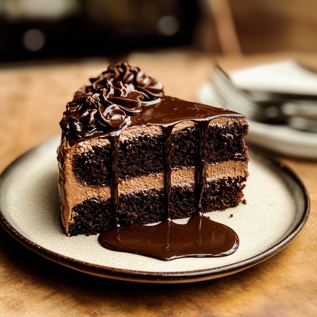 Chocolate Cake with Chocolate Mousse