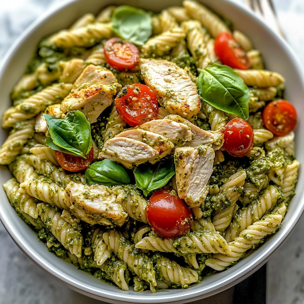 Easy Chicken Pesto Pasta Salad