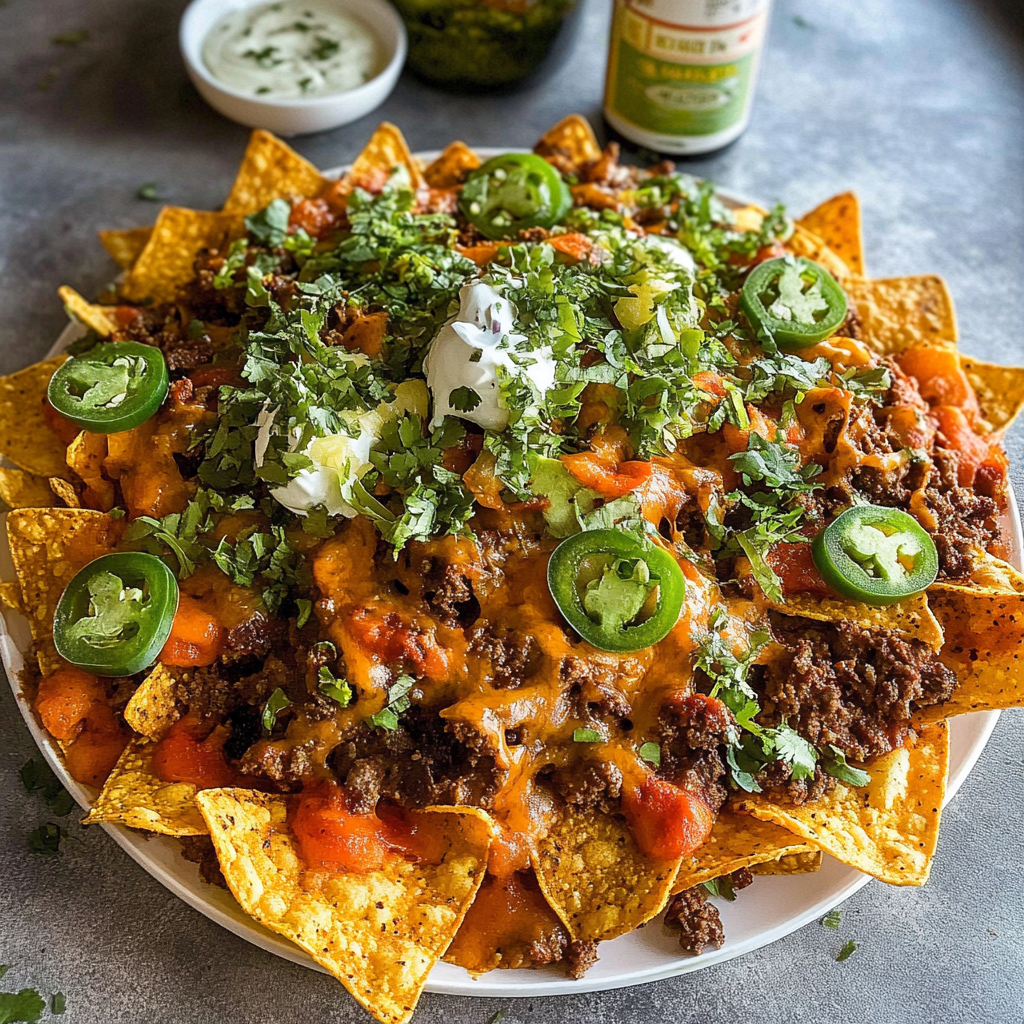 Easy Loaded Doritos Nachos with Beef
