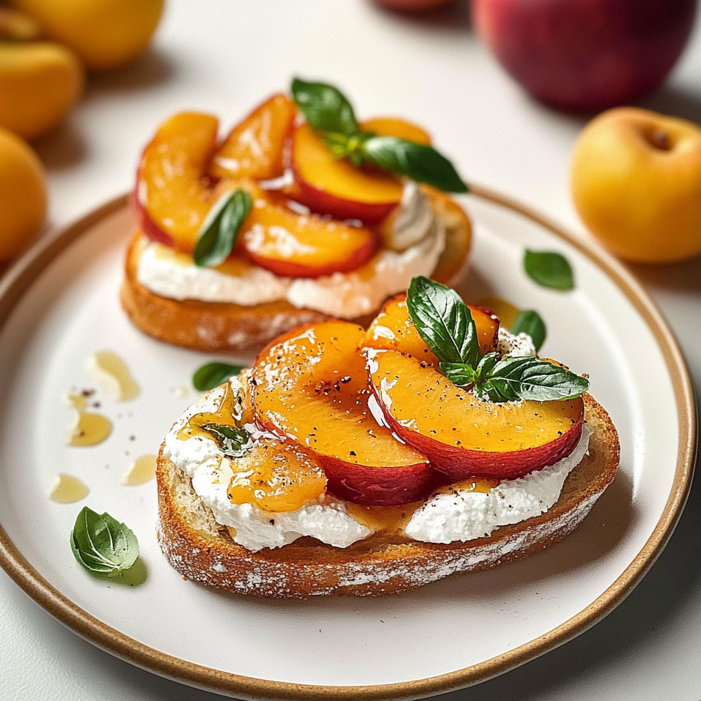 Fresh peach bruschetta recipe