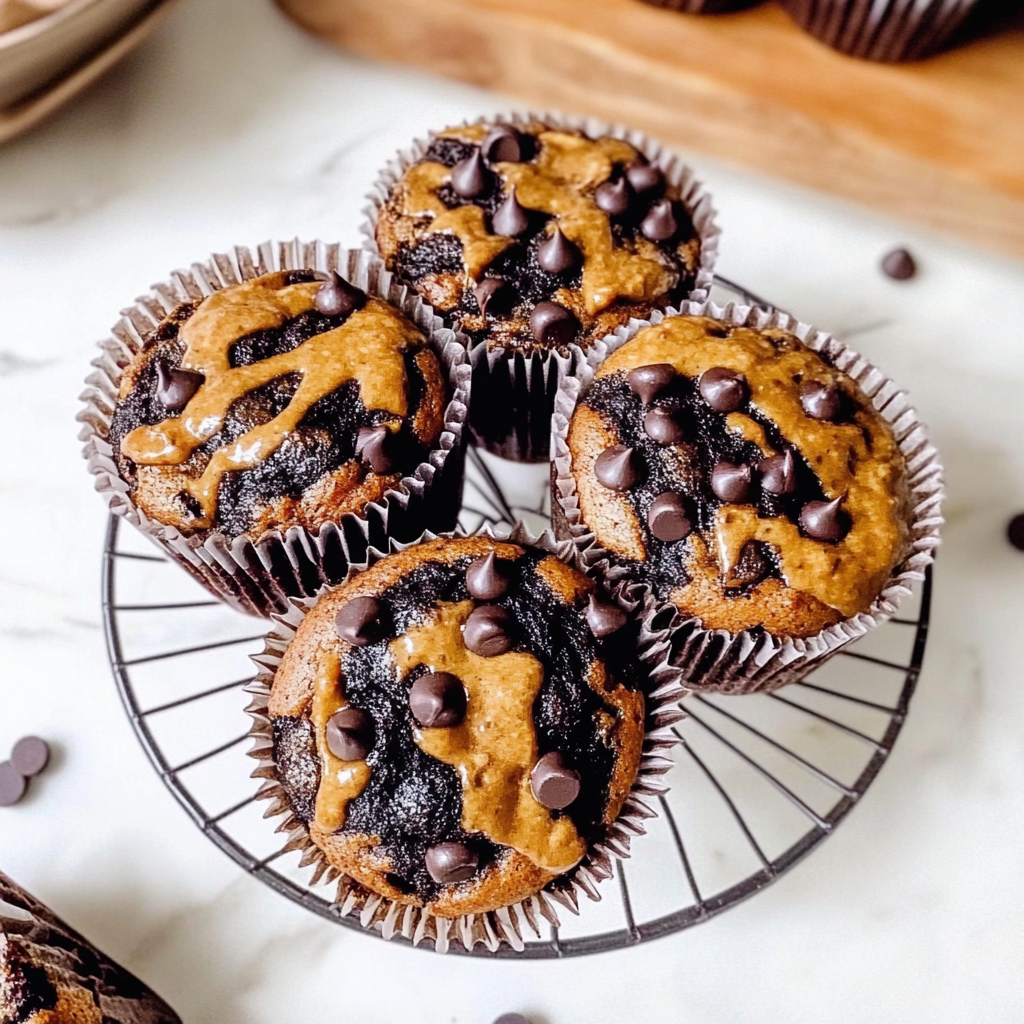 Healthier Pumpkin Chocolate Chip Marble Muffins