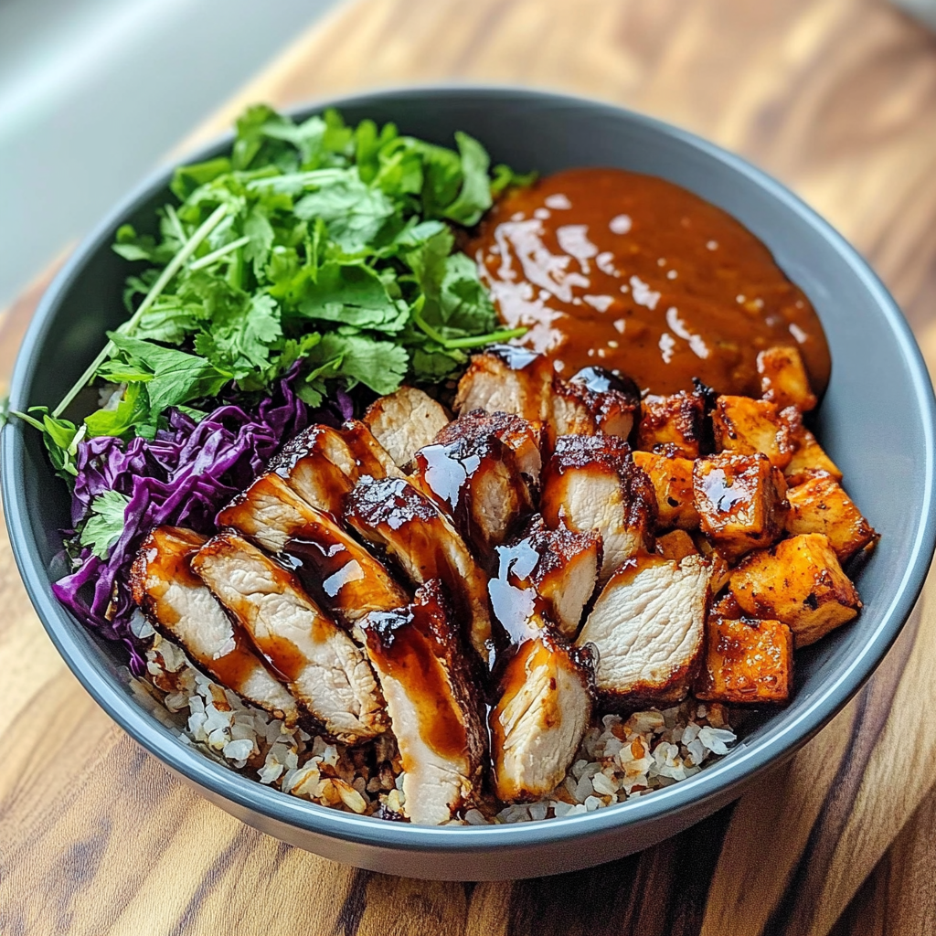 High Protein Meal Prep Bowl with BBQ Chicken