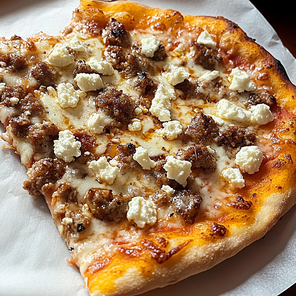 Hot Sausage Feta Honey Pizza