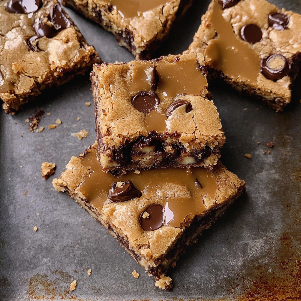 Salted Toffee Espresso Blondies