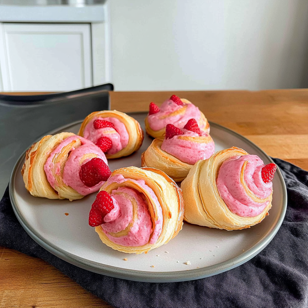 Sourdough Strawberry Croissants