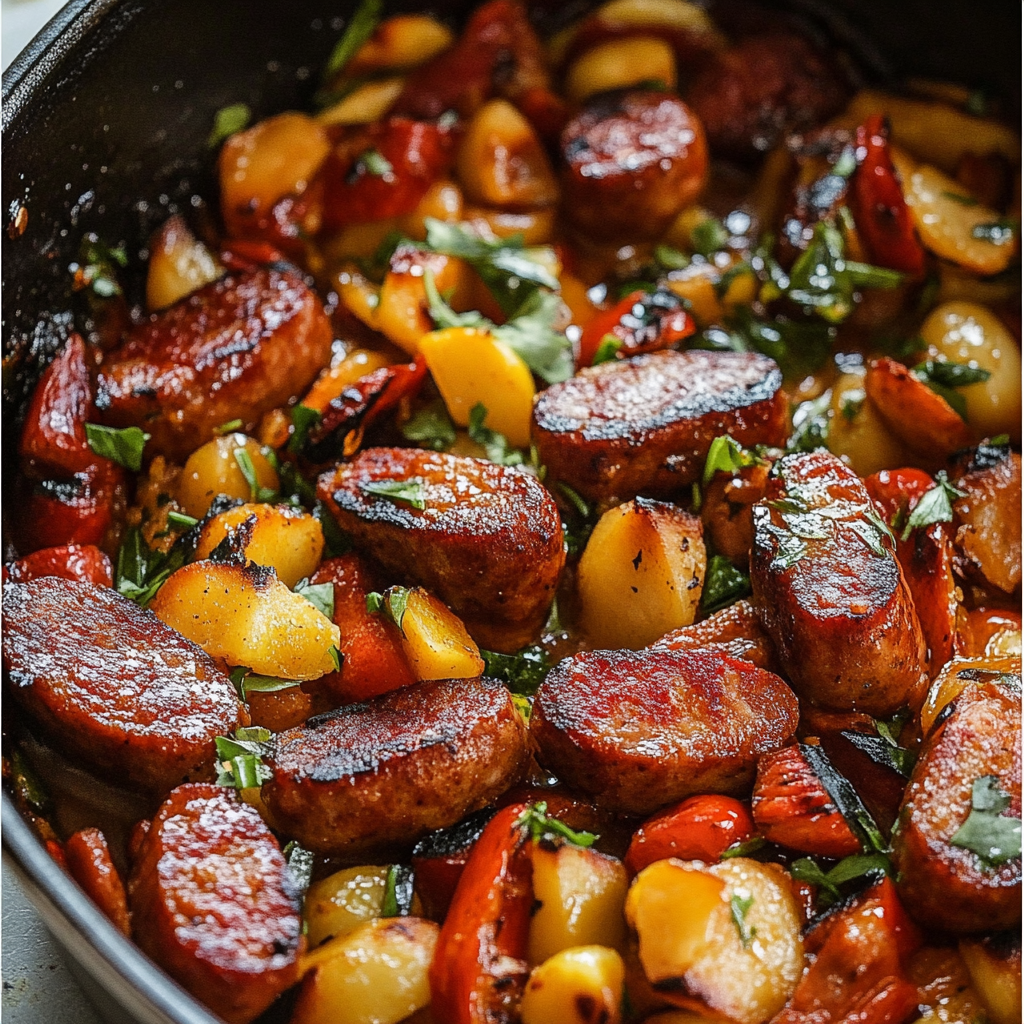 Summer Sausage Skillet with Andouille Sausage