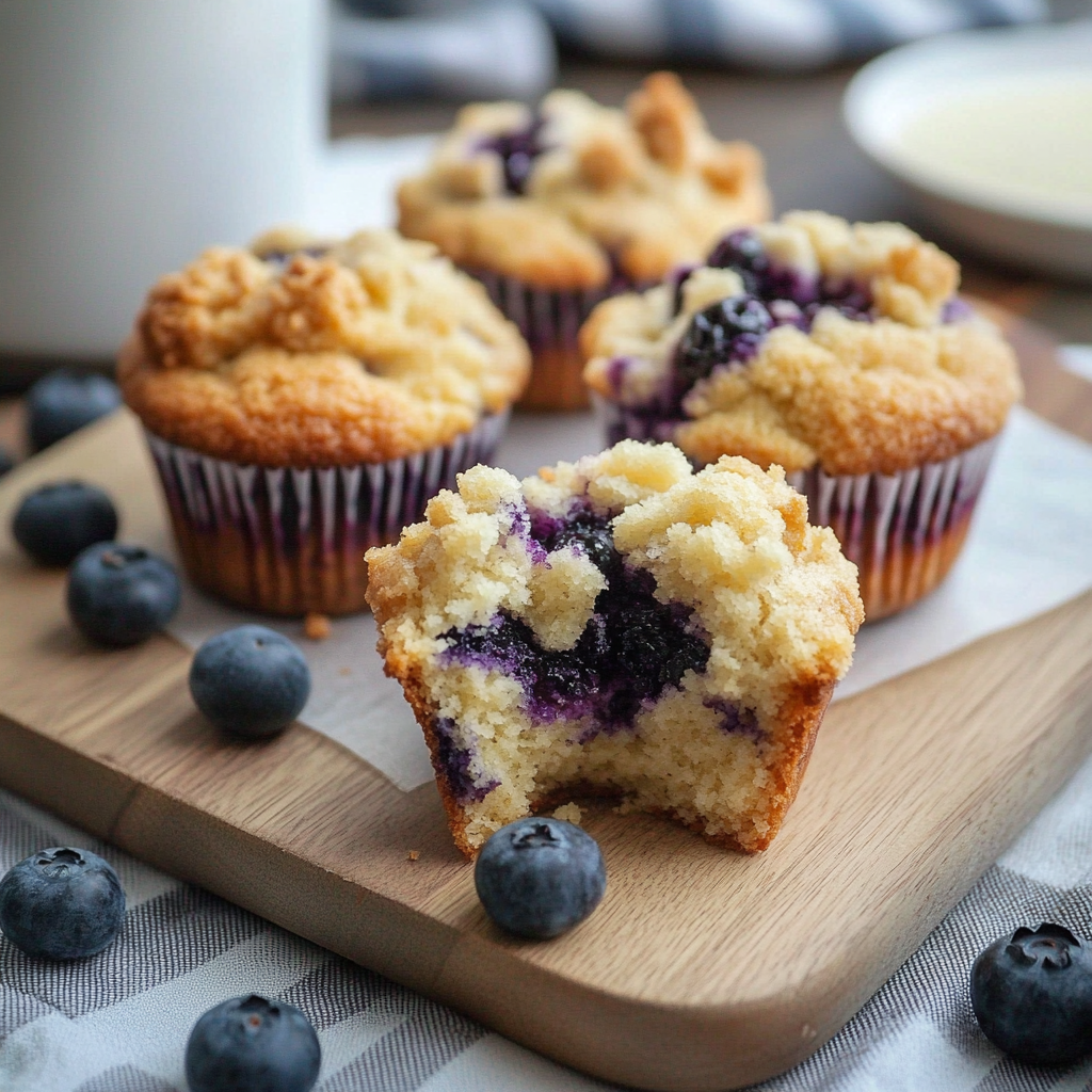 Blueberry Cheesecake Crumble Muffins