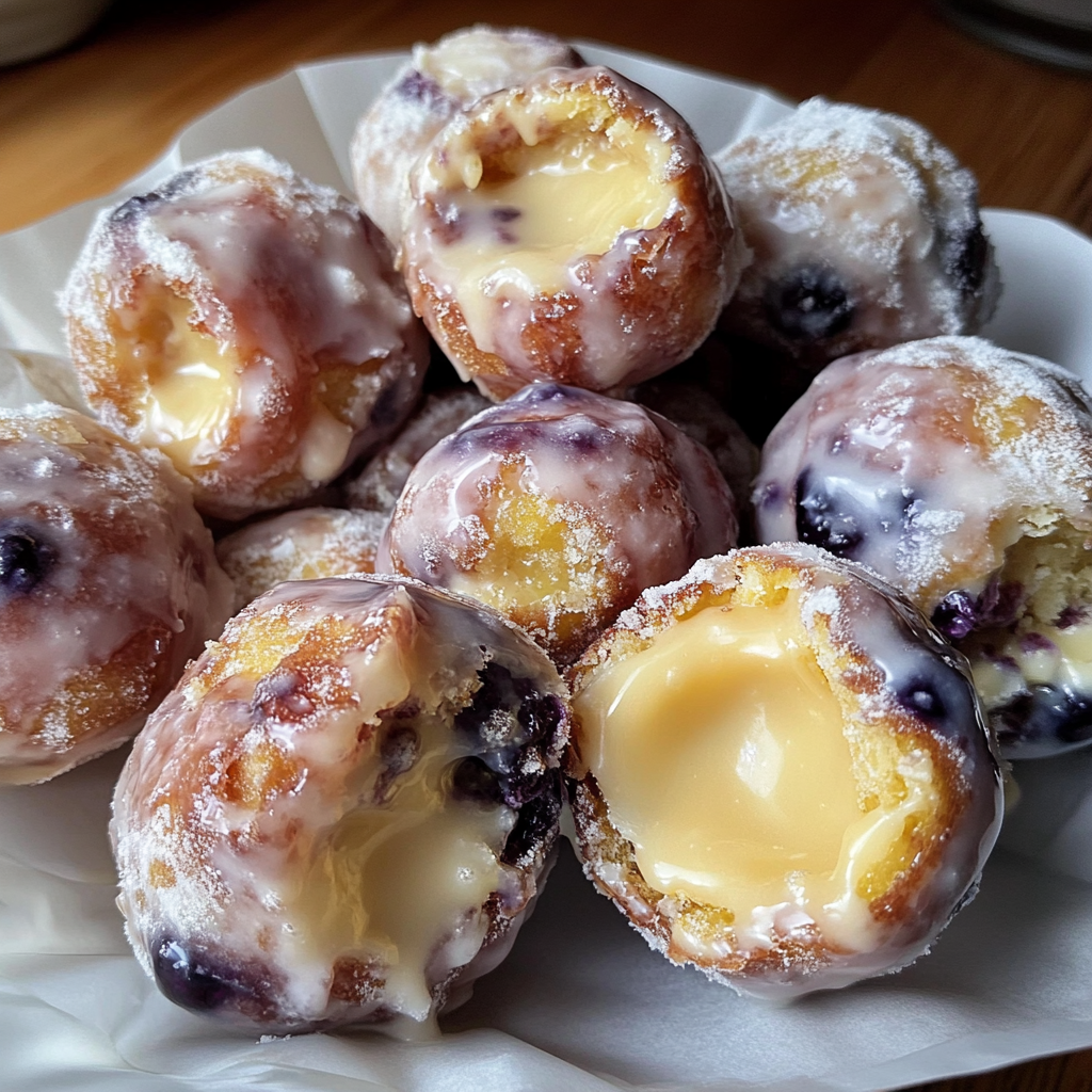 Blueberry Lemon Curd Donut Holes