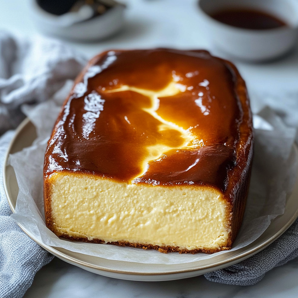 Burnt Basque Cheesecake in a Loaf Pan