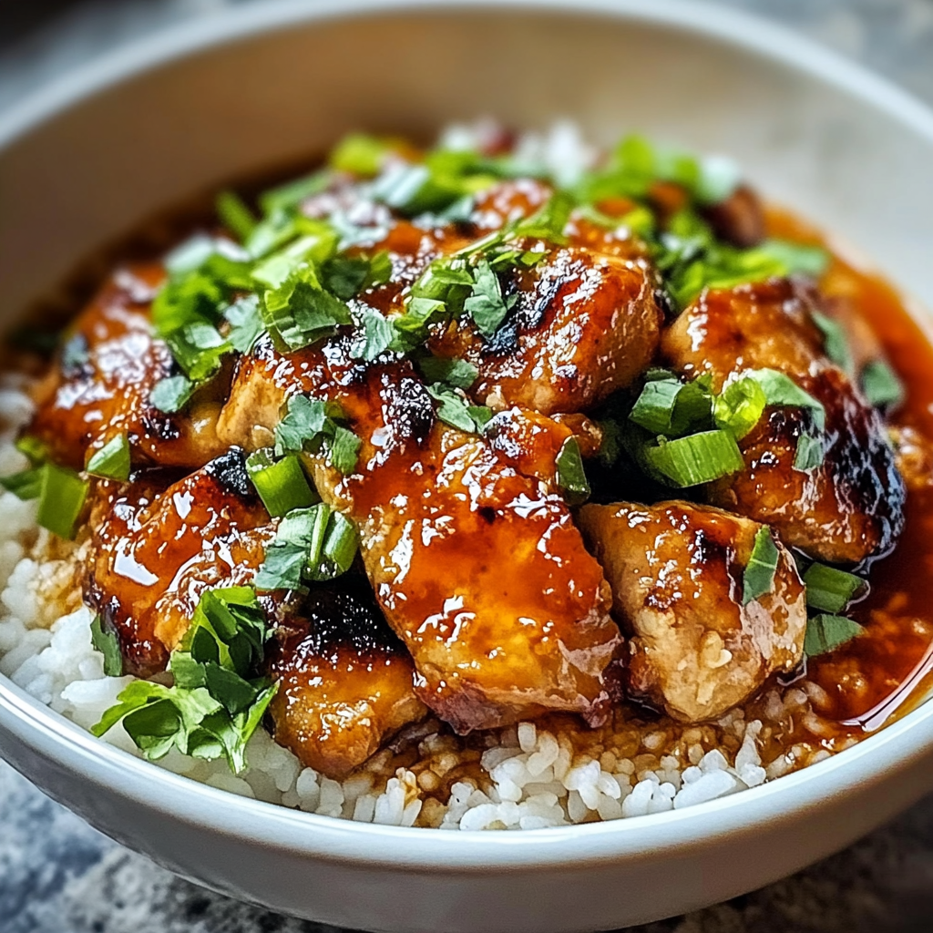 Caramelised Soy Chicken in Garlic Ginger Broth with Rice