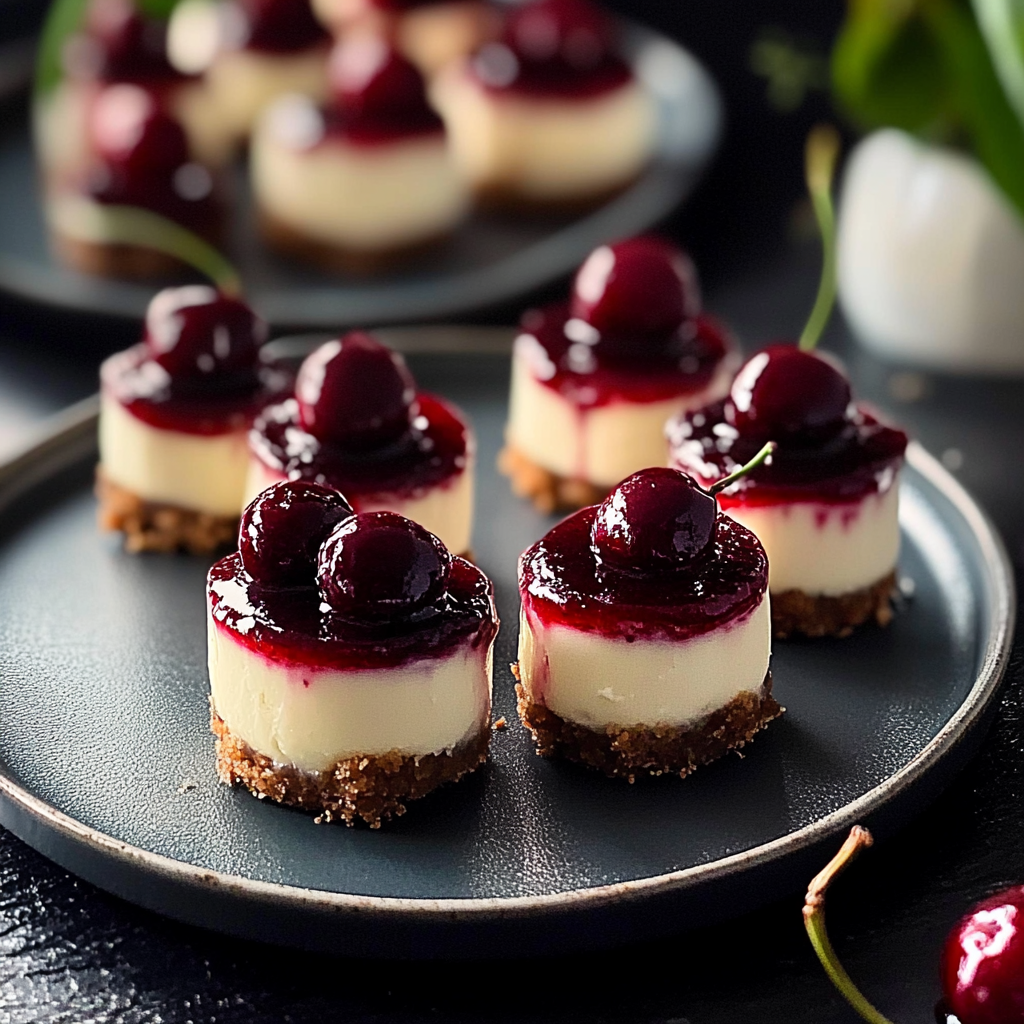 Cherry Cheesecake Bites & Mini Vegan and Gluten-Free Dessert Recipe