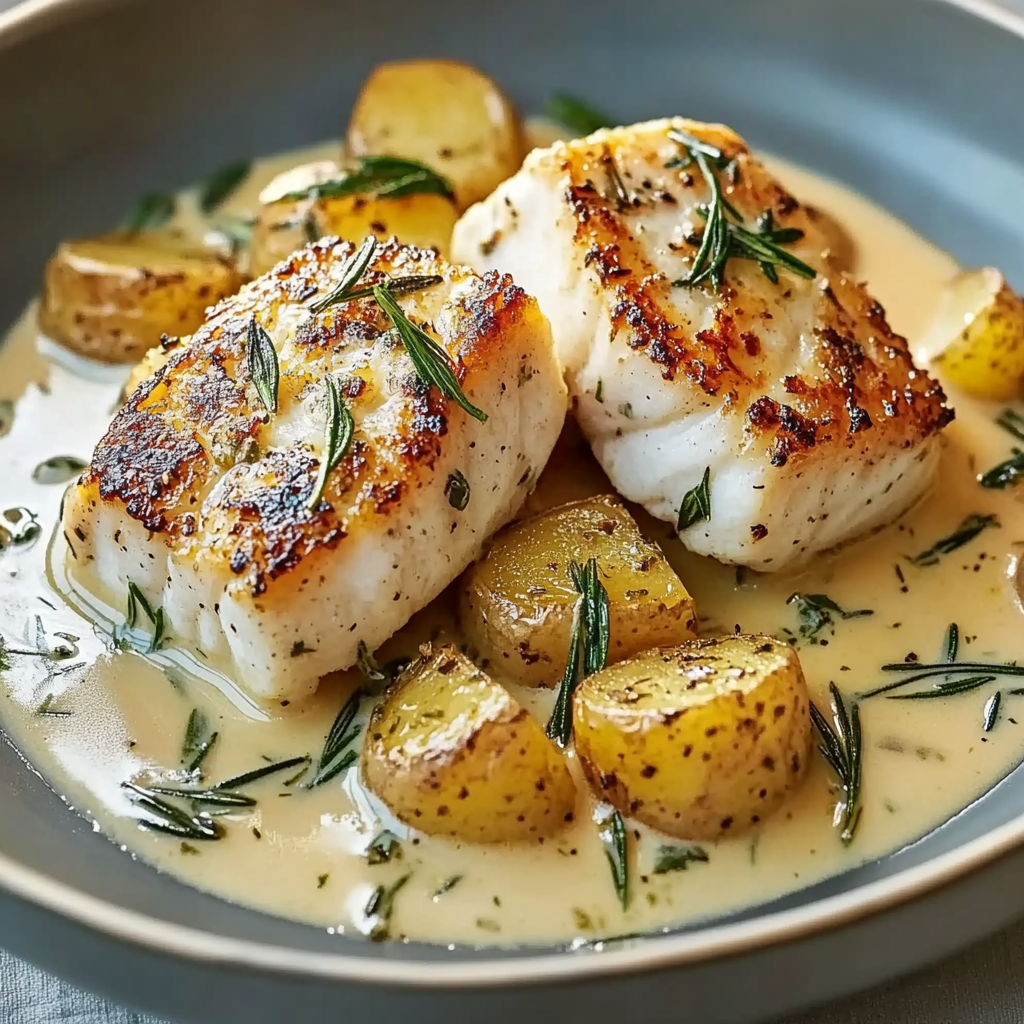 Cod & Potatoes in Rosemary Cream Sauce