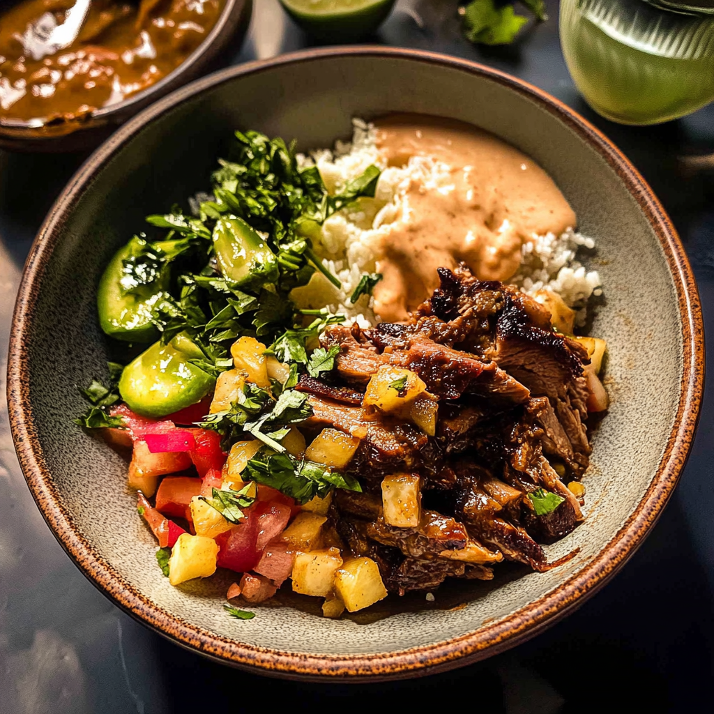 Crockpot Chipotle Pineapple Pot Roast Bowls