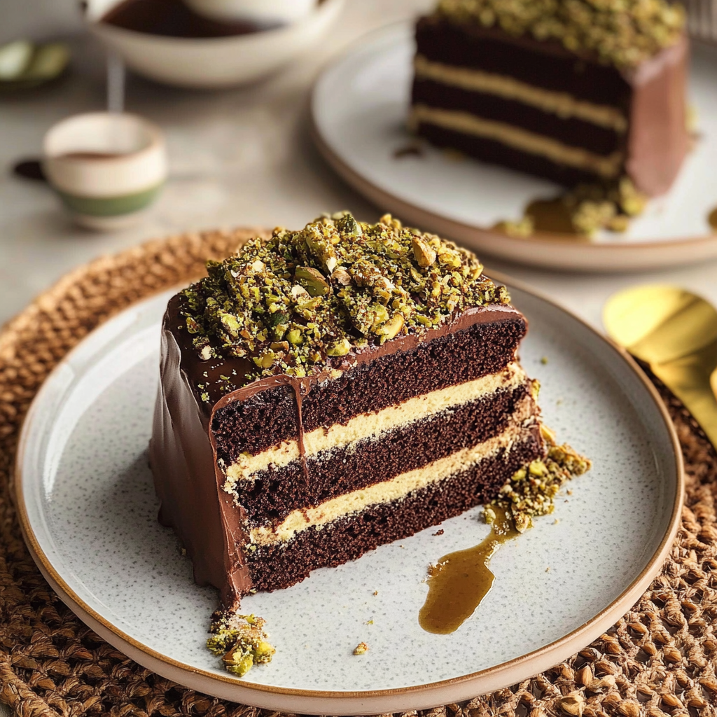Dubai Chocolate Pistachio Cake