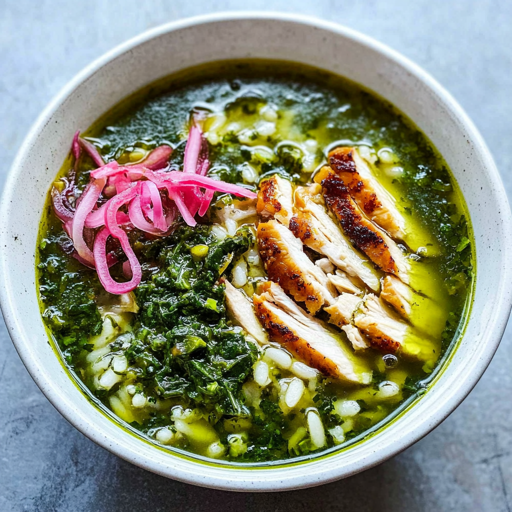 Green Herby Chicken and Rice Soup