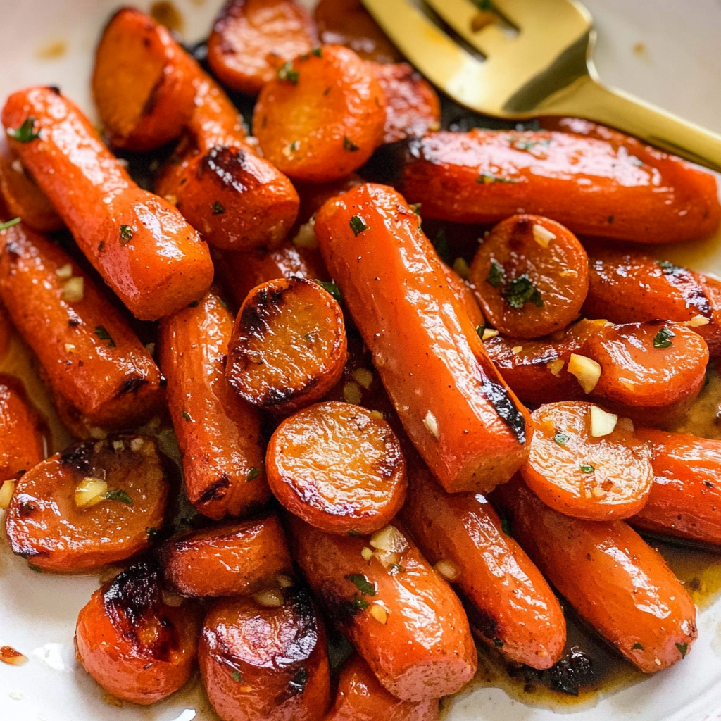 Honey Garlic Roasted Carrots