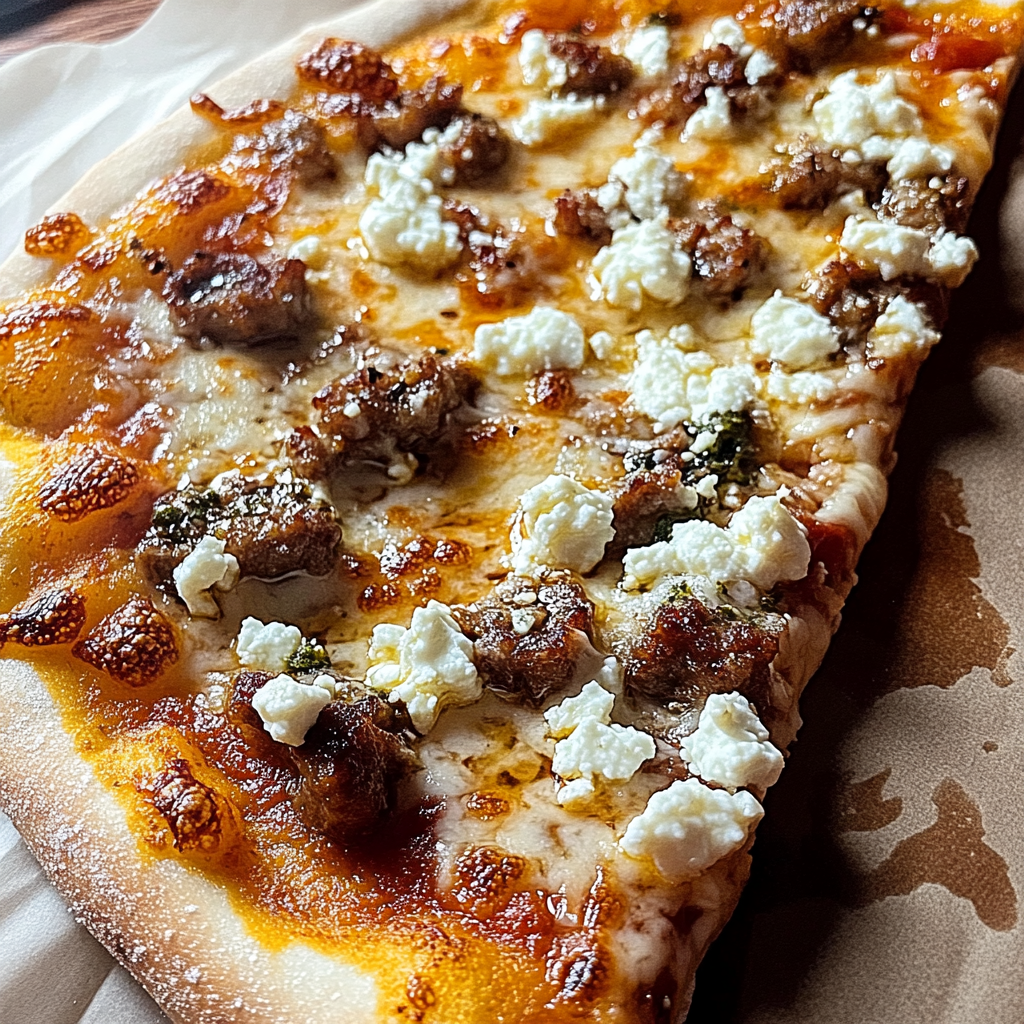 Hot Sausage Feta Honey Pizza