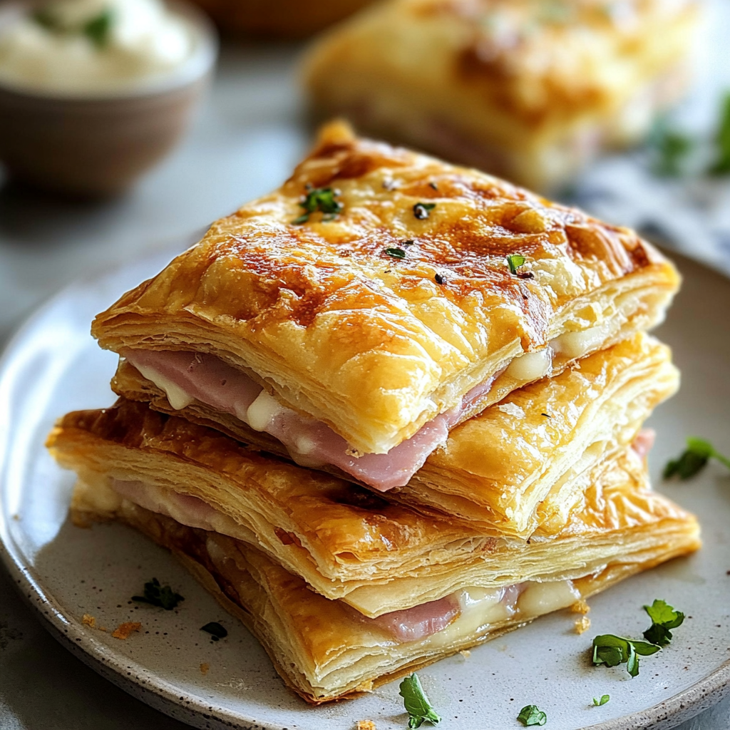 How to Make Crispy Ham & Cheese Puff Pastry Stacks