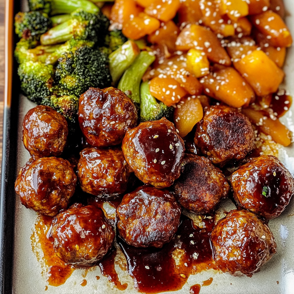 Korean BBQ Meatballs and Vegetables