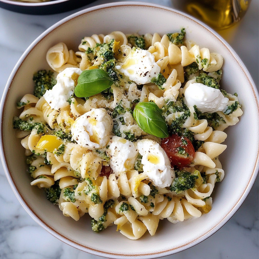 Lemon Burrata Pasta Salad