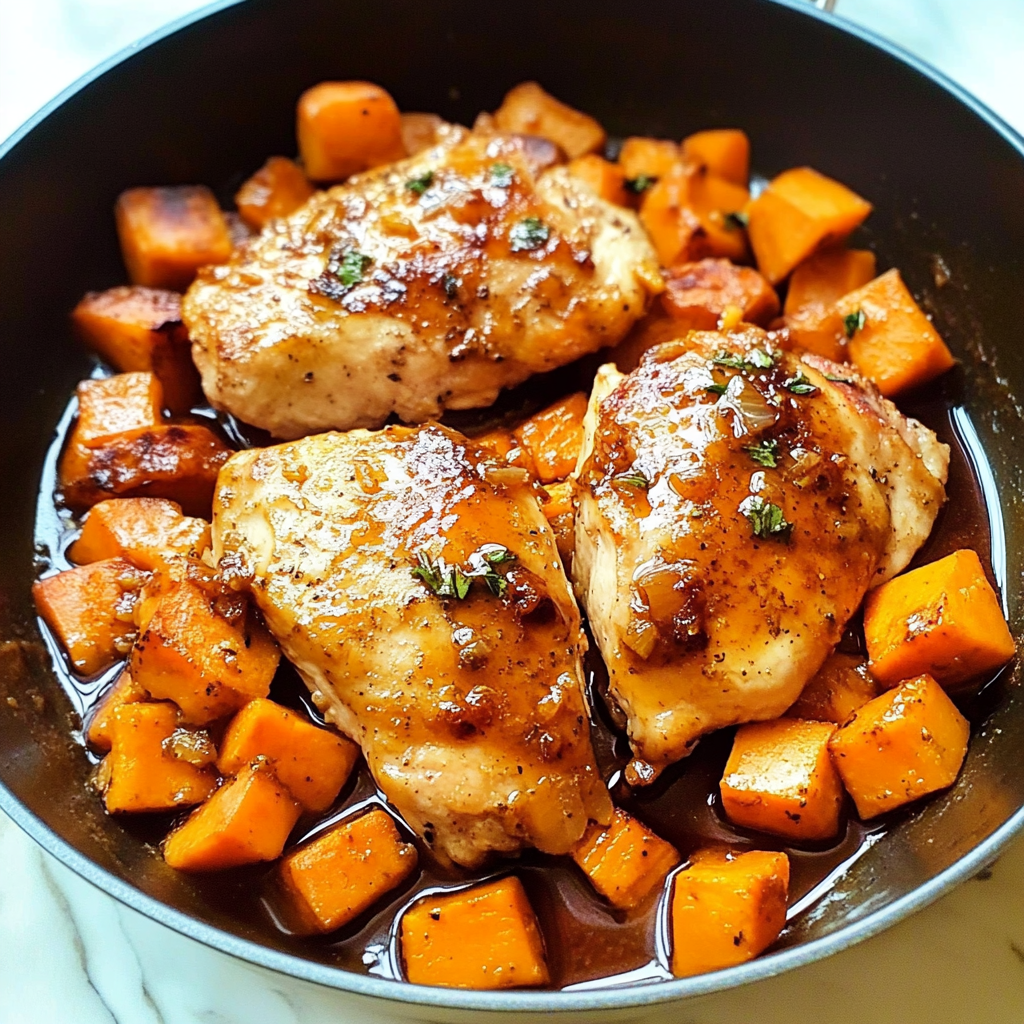 Maple-Glazed Chicken with Sweet Potatoes