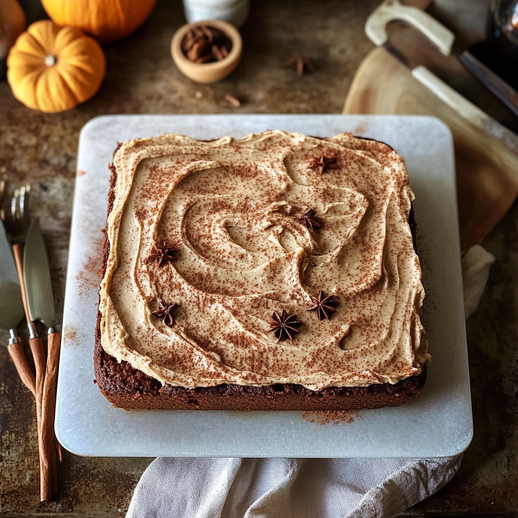 Pumpkin Chai Cake With Brown Butter Frosting