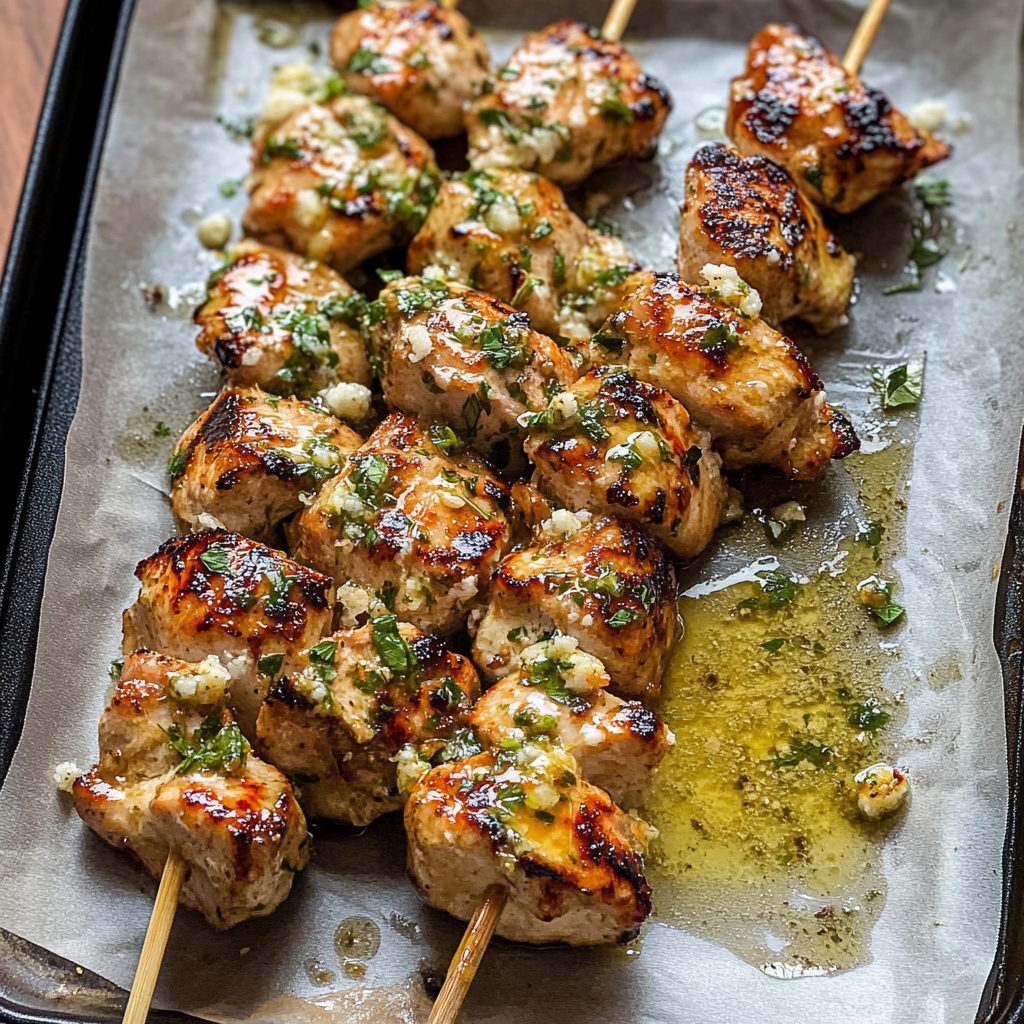 Ranch Garlic Parmesan Chicken Skewers