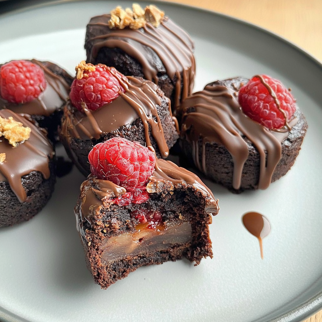 Raspberry Brownie Date Bites