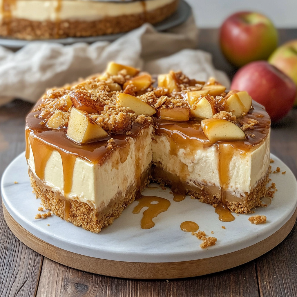 Salted Caramel Apple Pie Cheesecake