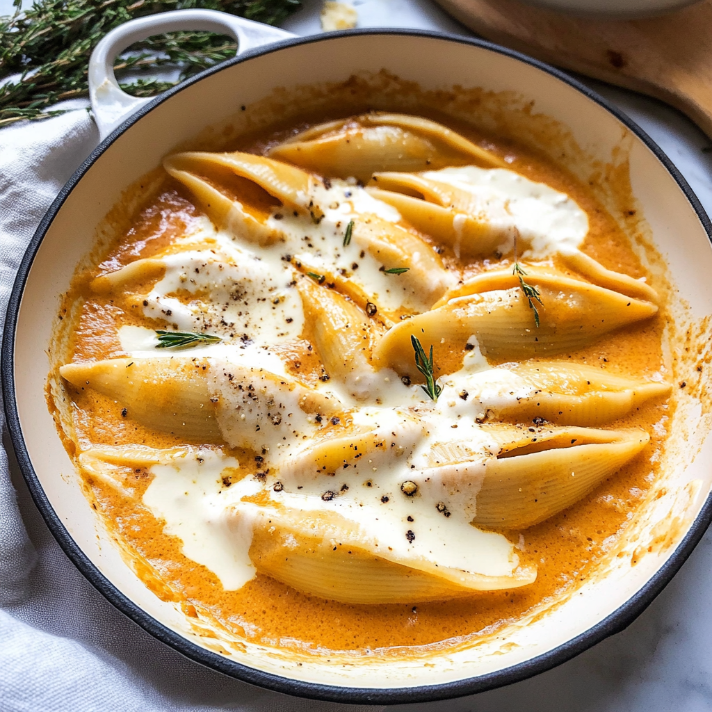 Stuffed Shells With Pumpkin Cream Sauce