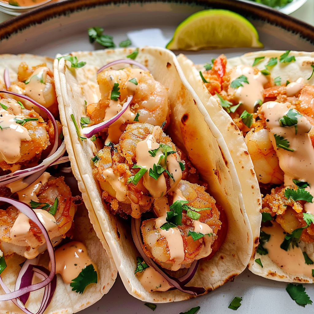 Air Fryer Bang Bang Shrimp Tacos