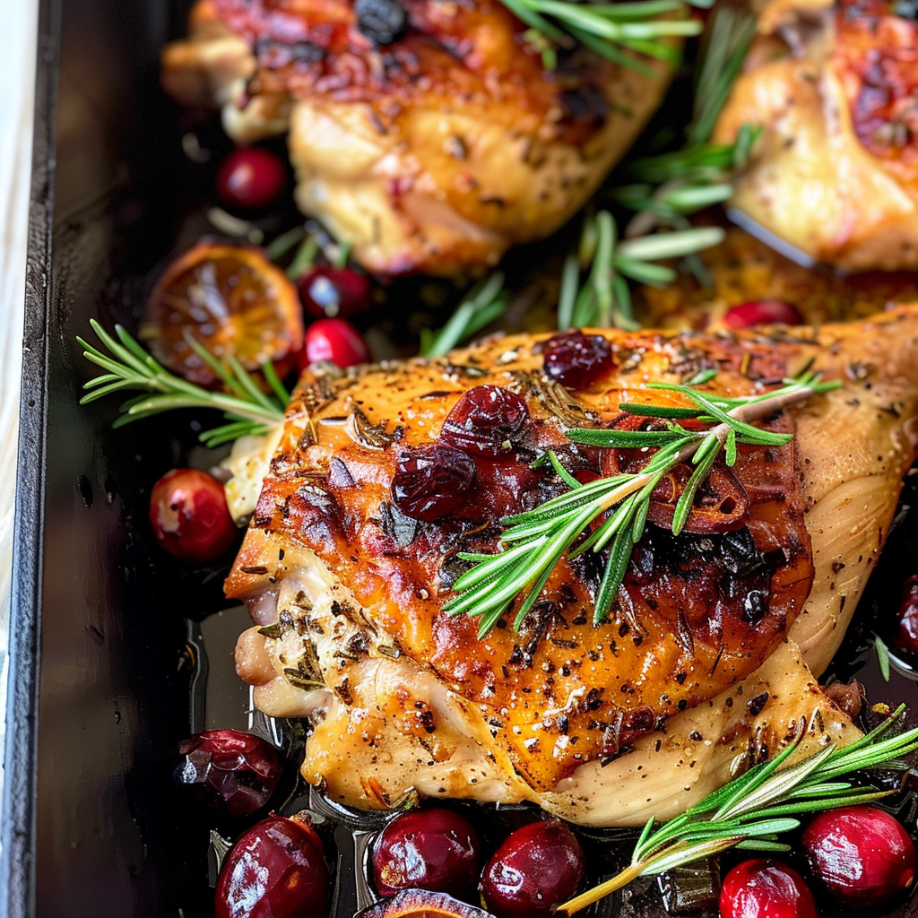 Baked Cranberry Chicken with Rosemary